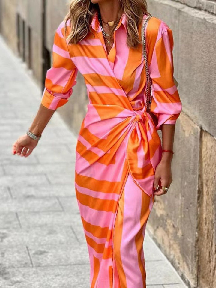 Ella | Women's V-Neck Wrap Style Shirt Dress