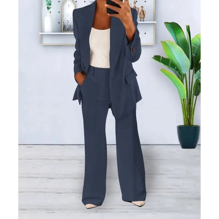 Bianca | Women's Structured Blazer And Wide Leg Trouser Set