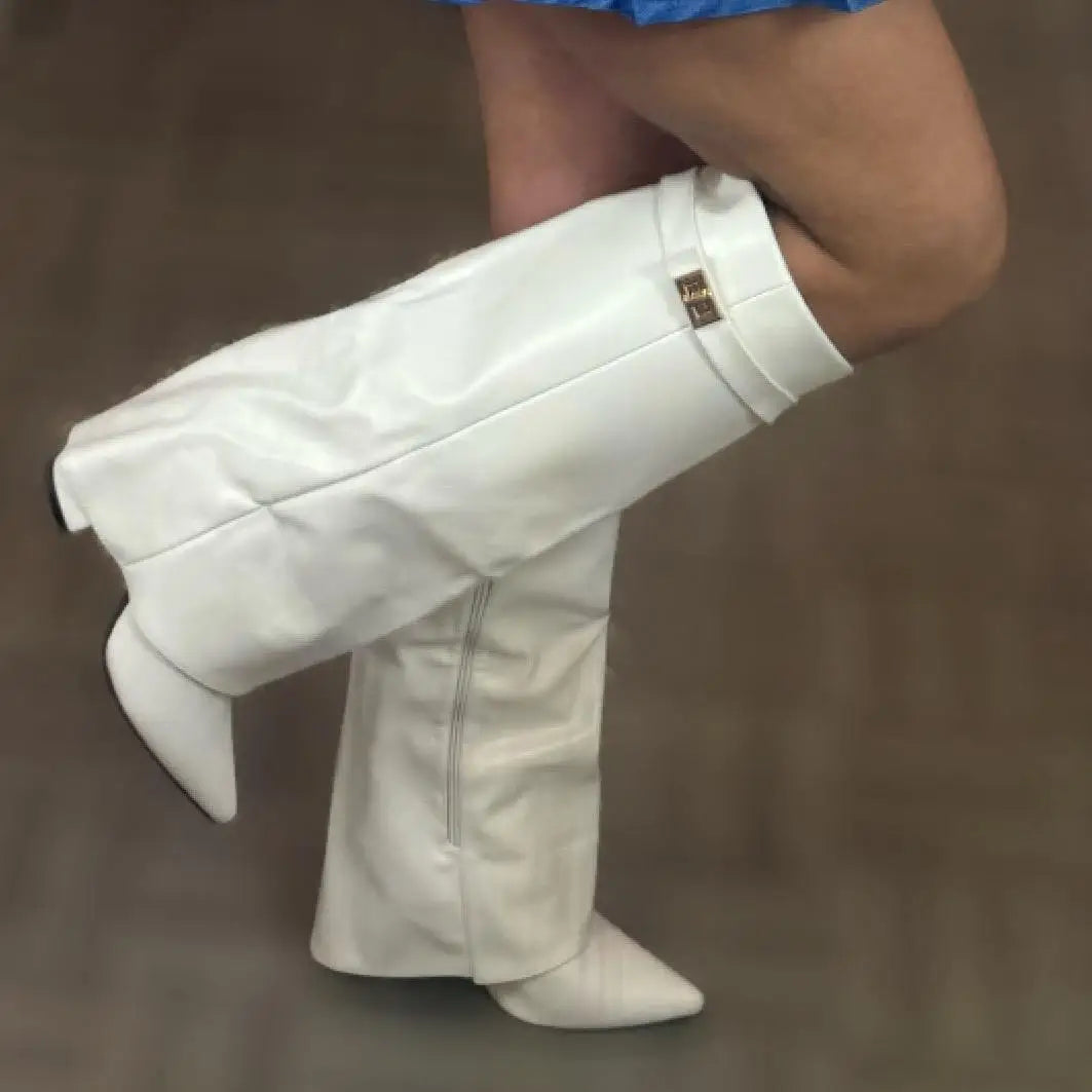 Zara | Women's Modern Knee-High Block Heel Boots