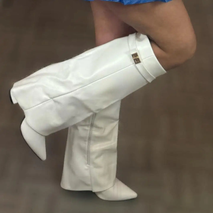Zara | Women's Modern Knee-High Block Heel Boots