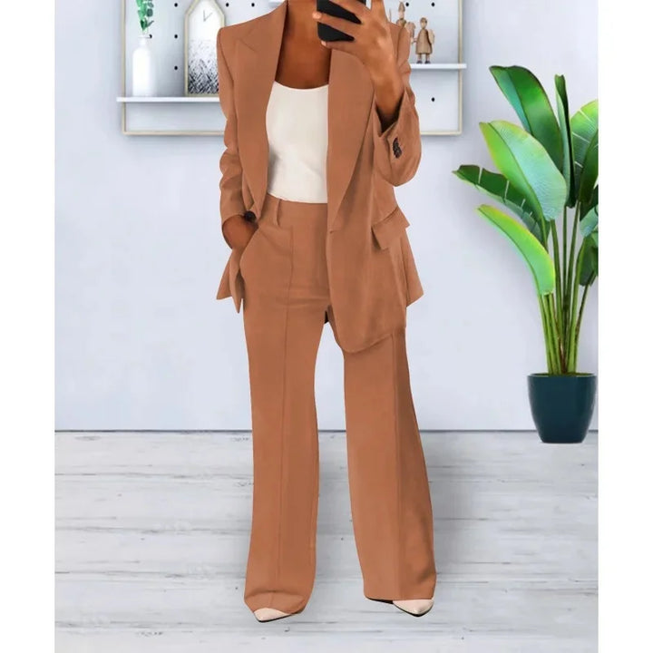 Bianca | Women's Structured Blazer And Wide Leg Trouser Set