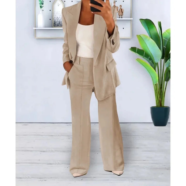 Bianca | Women's Structured Blazer And Wide Leg Trouser Set