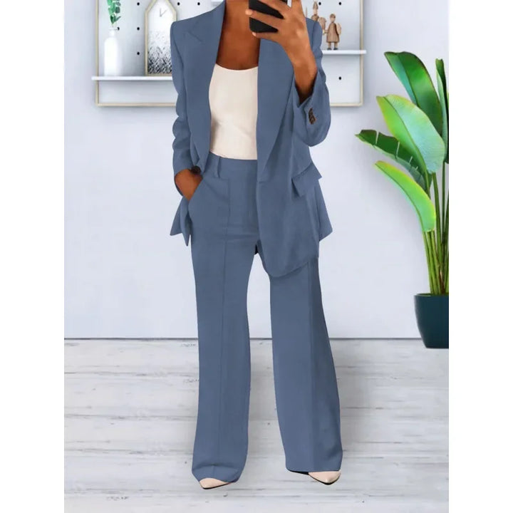Bianca | Women's Structured Blazer And Wide Leg Trouser Set