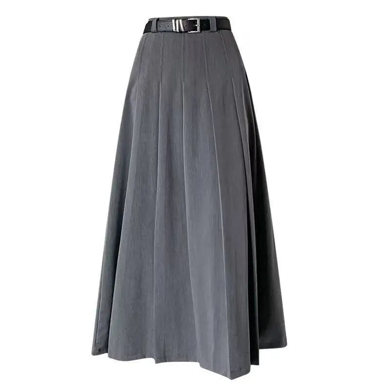 Luna | Women's Pleated High-Waist A-Line Midi Skirt