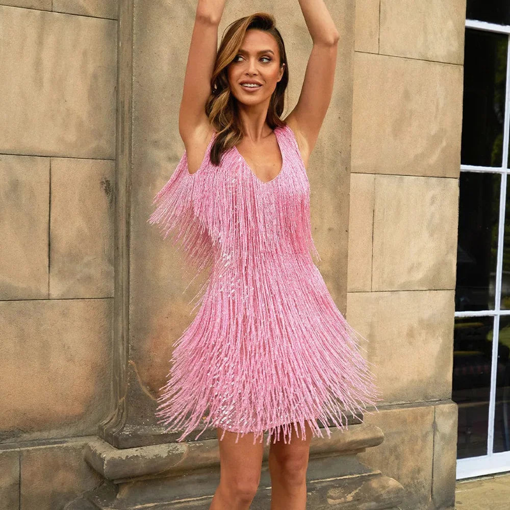 Zara | Women's Sequin Fringe Party Mini Dress