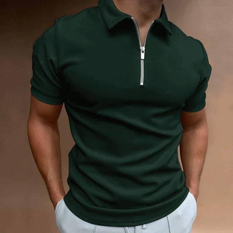 Noah | Men's Tailored Fit Half-Zip Polo Shirt