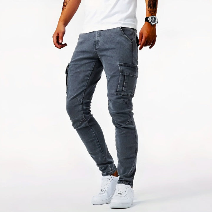 Owen | Men's Slim Fit Stretch Cargo Denim Jeans