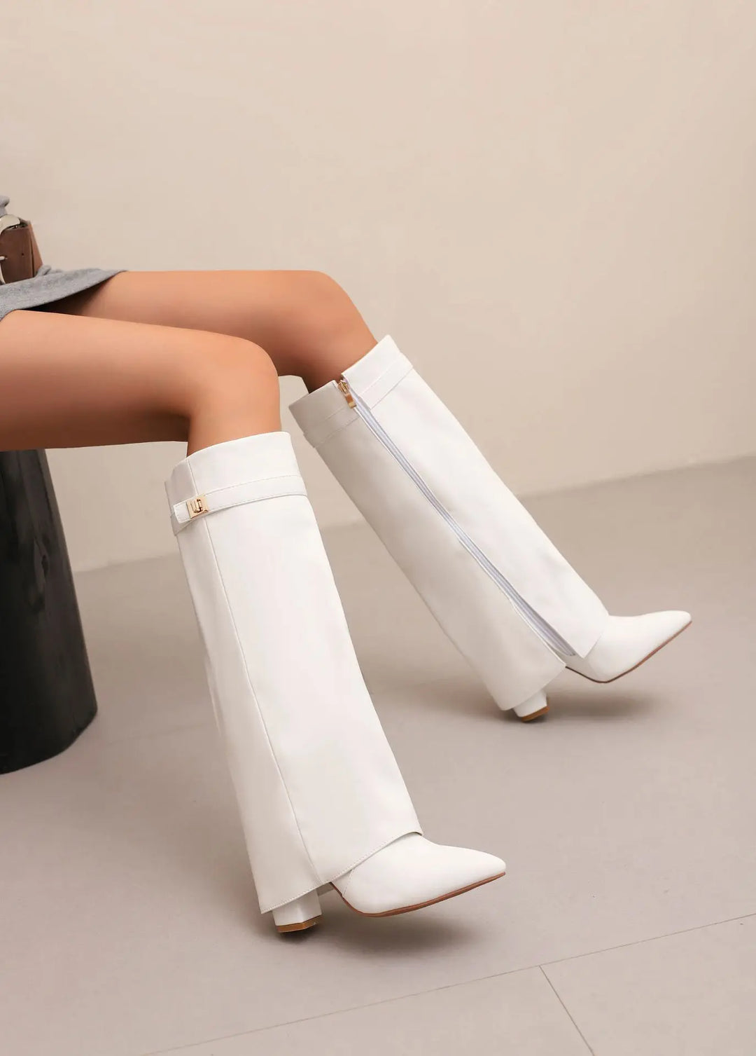 Zara | Women's Modern Knee-High Block Heel Boots