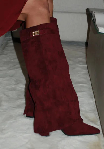Zara | Women's Modern Knee-High Block Heel Boots