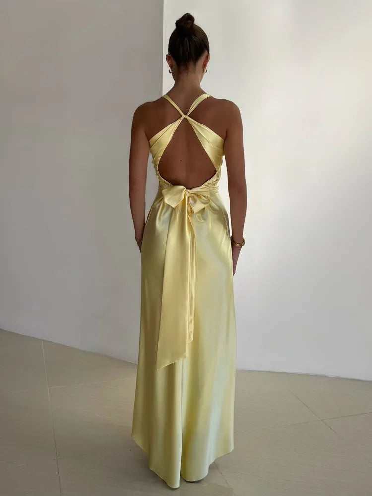 Lara | Women's Backless Satin Summer Dress