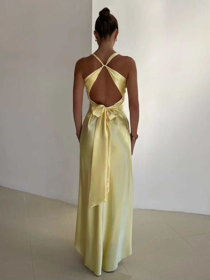 Lara | Women's Backless Satin Summer Dress