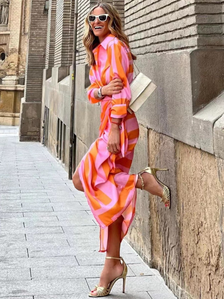 Ella | Women's V-Neck Wrap Style Shirt Dress