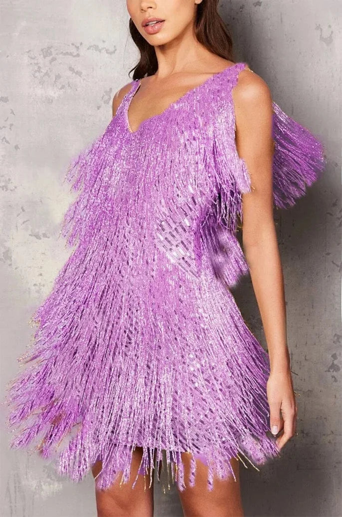 Zara | Women's Sequin Fringe Party Mini Dress