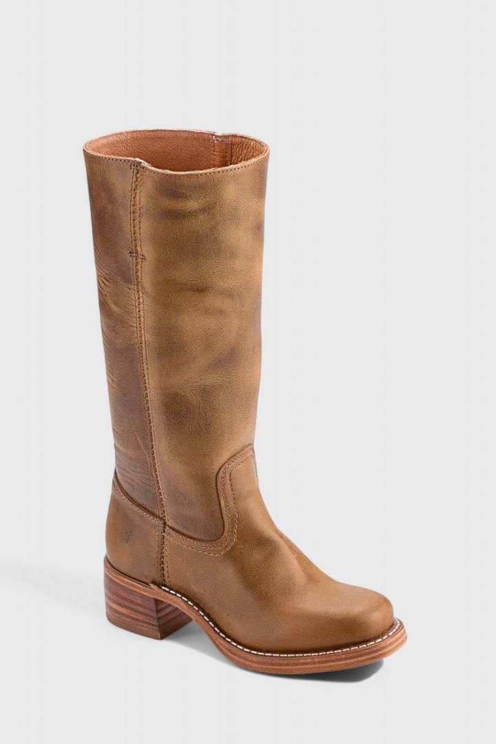 Vera | Women's Classic Leather Mid-Calf Block Heel Boots
