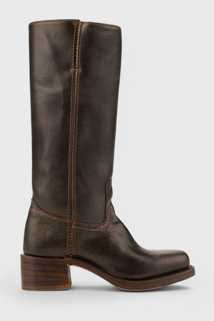 Vera | Women's Classic Leather Mid-Calf Block Heel Boots