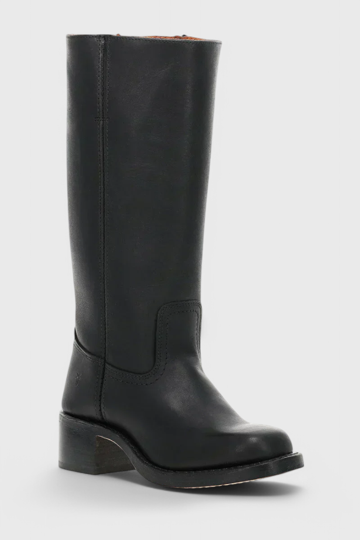 Vera | Women's Classic Leather Mid-Calf Block Heel Boots