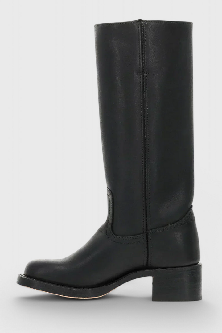 Vera | Women's Classic Leather Mid-Calf Block Heel Boots