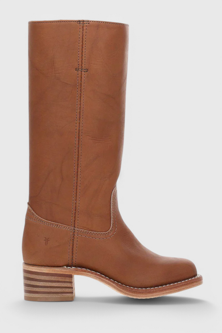 Vera | Women's Classic Leather Mid-Calf Block Heel Boots