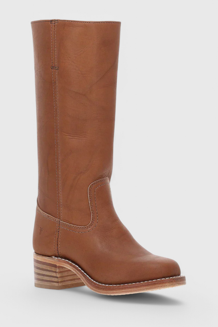 Vera | Women's Classic Leather Mid-Calf Block Heel Boots