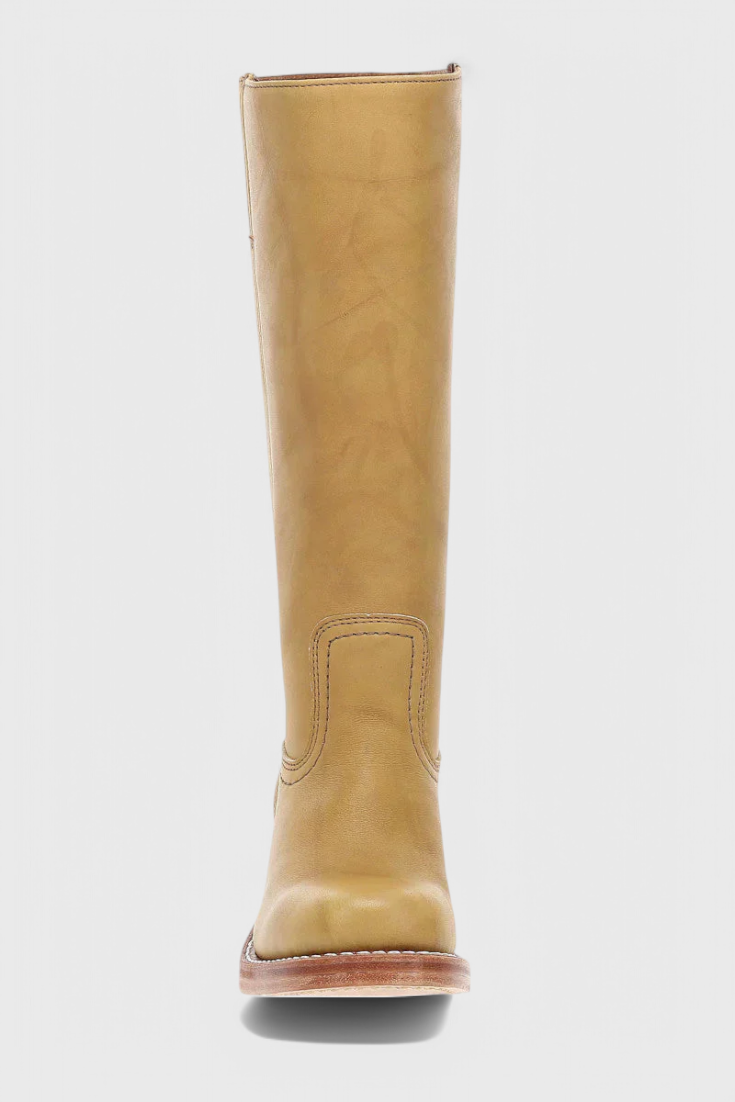 Vera | Women's Classic Leather Mid-Calf Block Heel Boots
