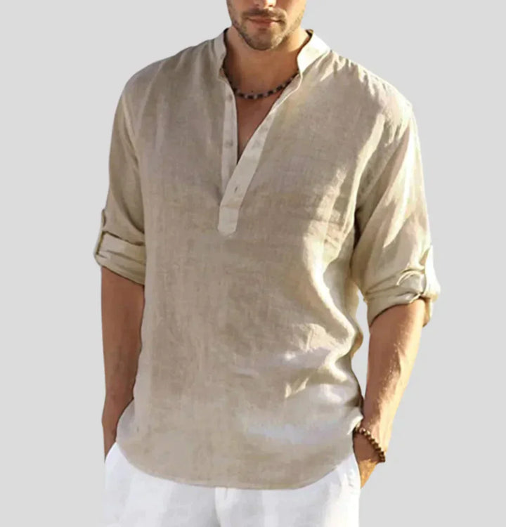 Mason | Men's Relaxed Linen Henley Shirt