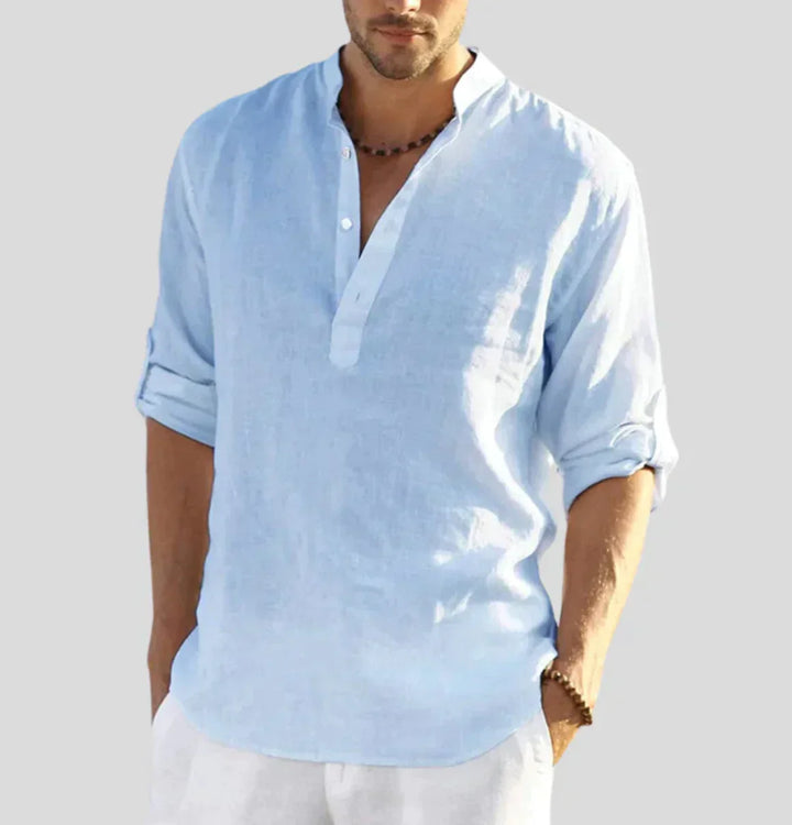 Mason | Men's Relaxed Linen Henley Shirt