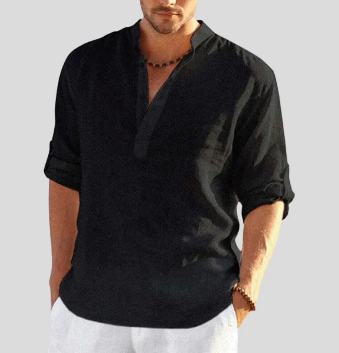 Mason | Men's Relaxed Linen Henley Shirt