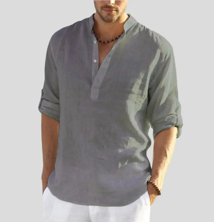 Mason | Men's Relaxed Linen Henley Shirt