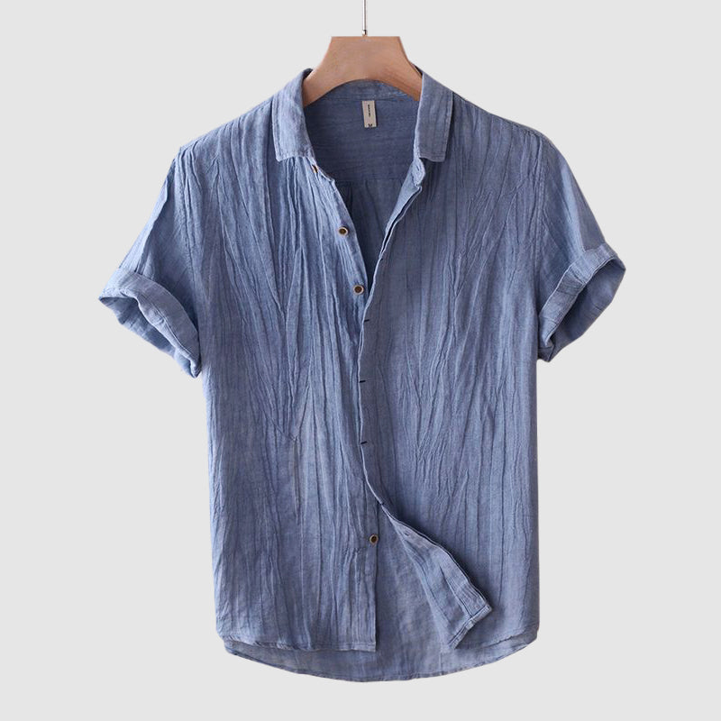 Owen | Men's Men's Textured Short Sleeve Linen Button Shirt