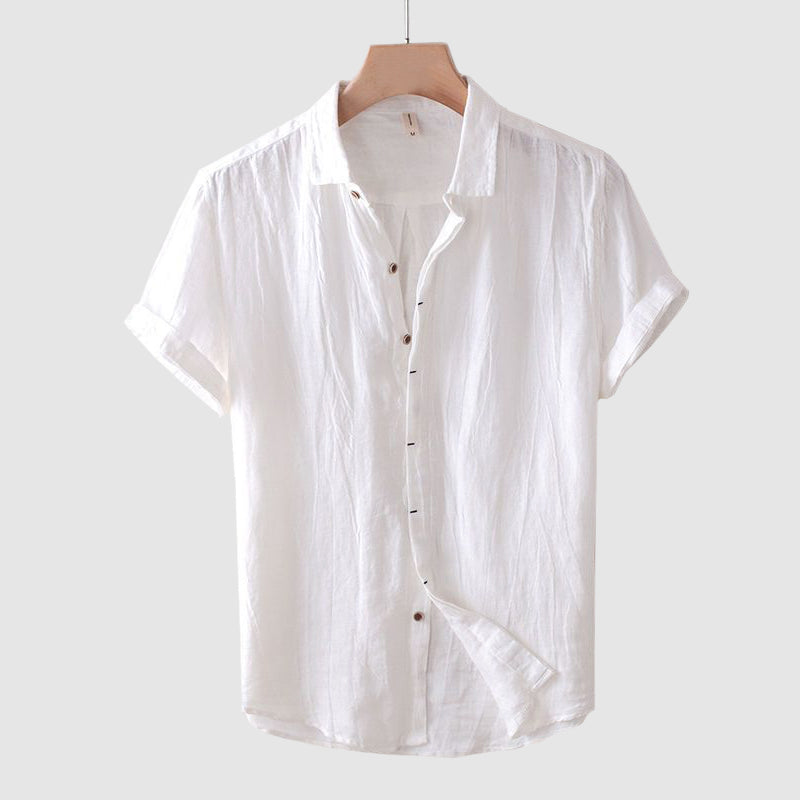 Owen | Men's Men's Textured Short Sleeve Linen Button Shirt