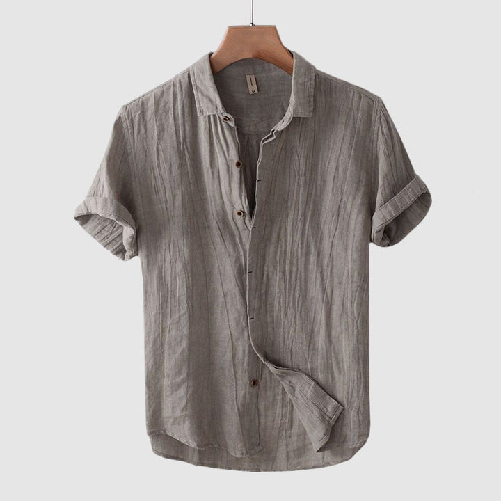 Owen | Men's Men's Textured Short Sleeve Linen Button Shirt