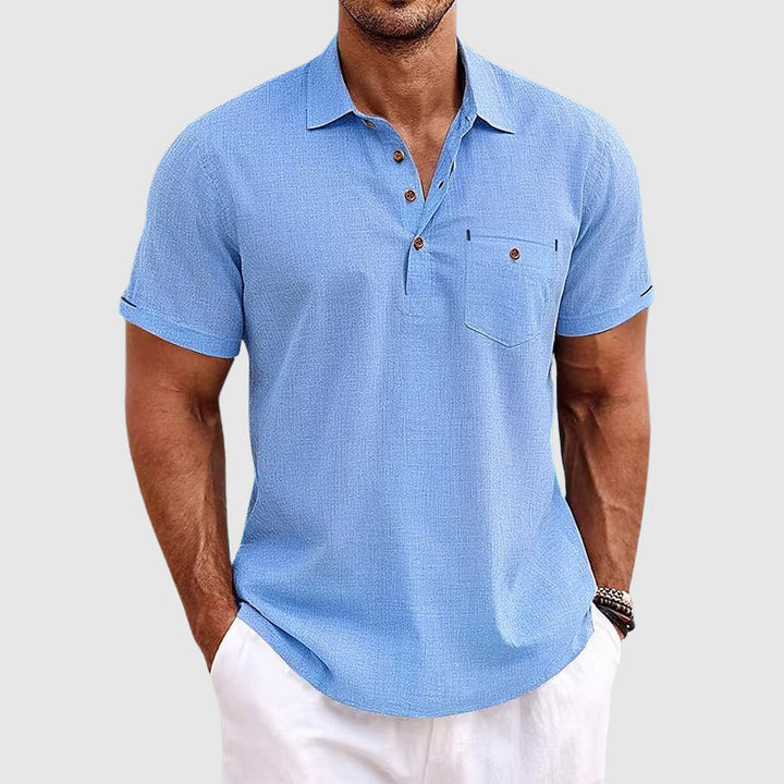 Marco | Men's Short Sleeve Button Neck Polo Shirt
