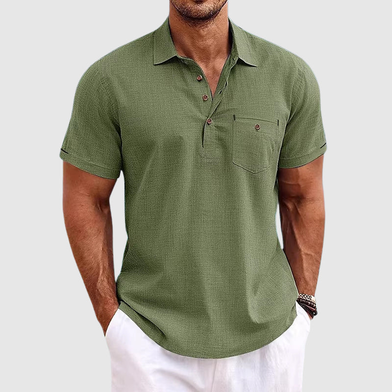 Marco | Men's Short Sleeve Button Neck Polo Shirt