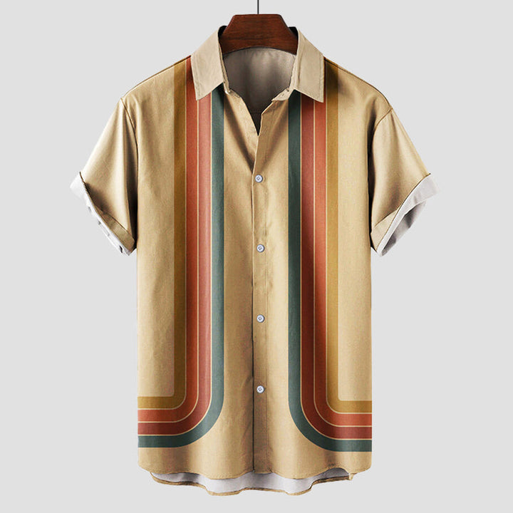 Hugo | Men's Retro Stripe Short Sleeve Button-Up Shirt