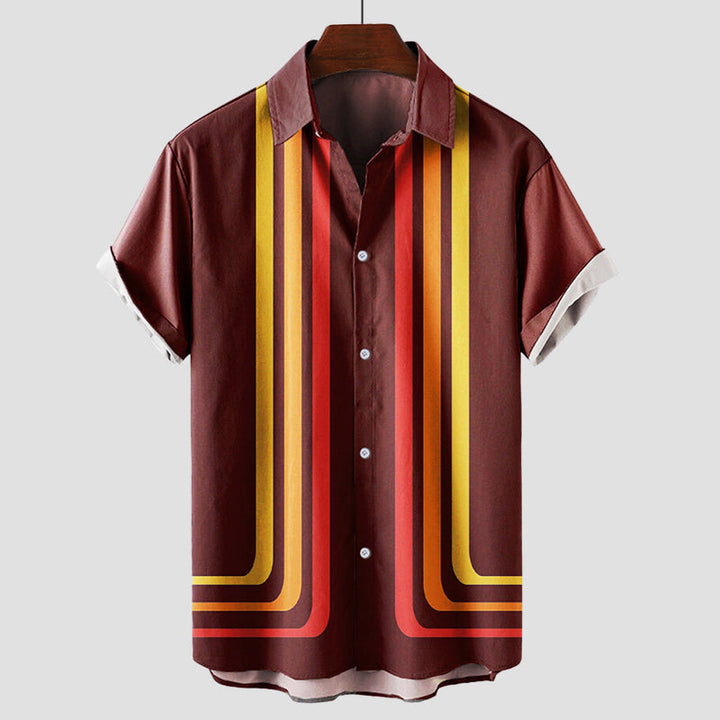 Hugo | Men's Retro Stripe Short Sleeve Button-Up Shirt