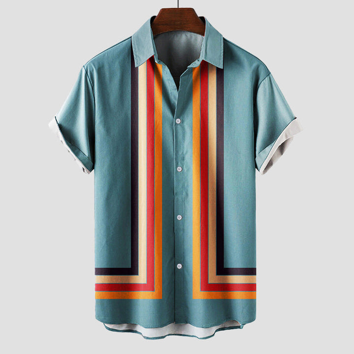 Hugo | Men's Retro Stripe Short Sleeve Button-Up Shirt