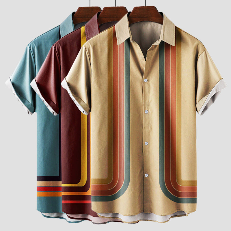 Hugo | Men's Retro Stripe Short Sleeve Button-Up Shirt