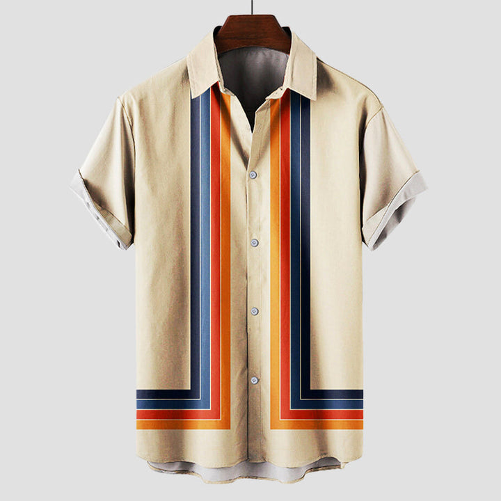 Hugo | Men's Retro Stripe Short Sleeve Button-Up Shirt