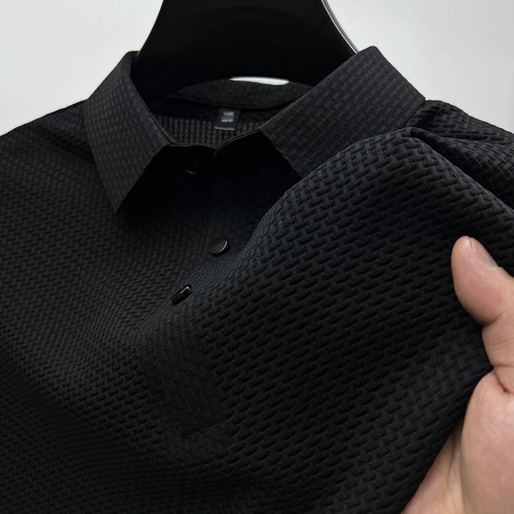 Leo | Men's Textured Knit Short Sleeve Polo Shirt