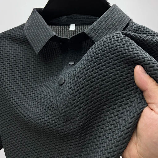 Leo | Men's Textured Knit Short Sleeve Polo Shirt