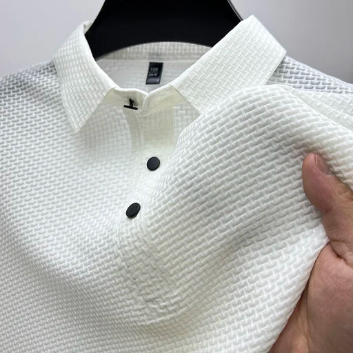 Leo | Men's Textured Knit Short Sleeve Polo Shirt