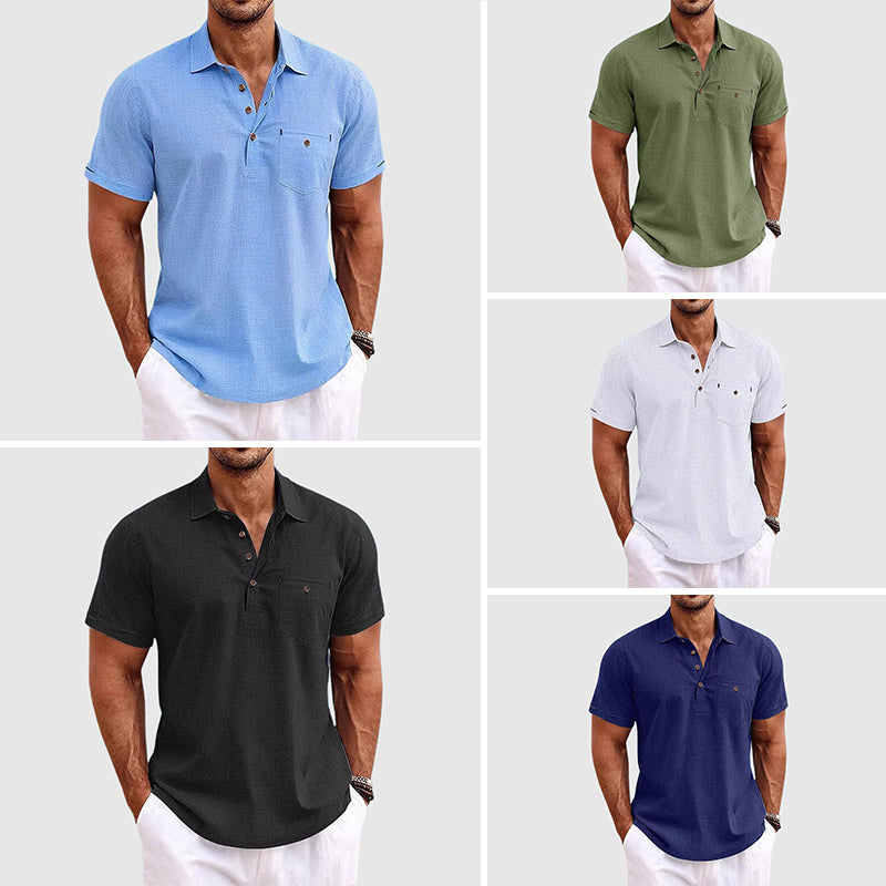 Marco | Men's Short Sleeve Button Neck Polo Shirt
