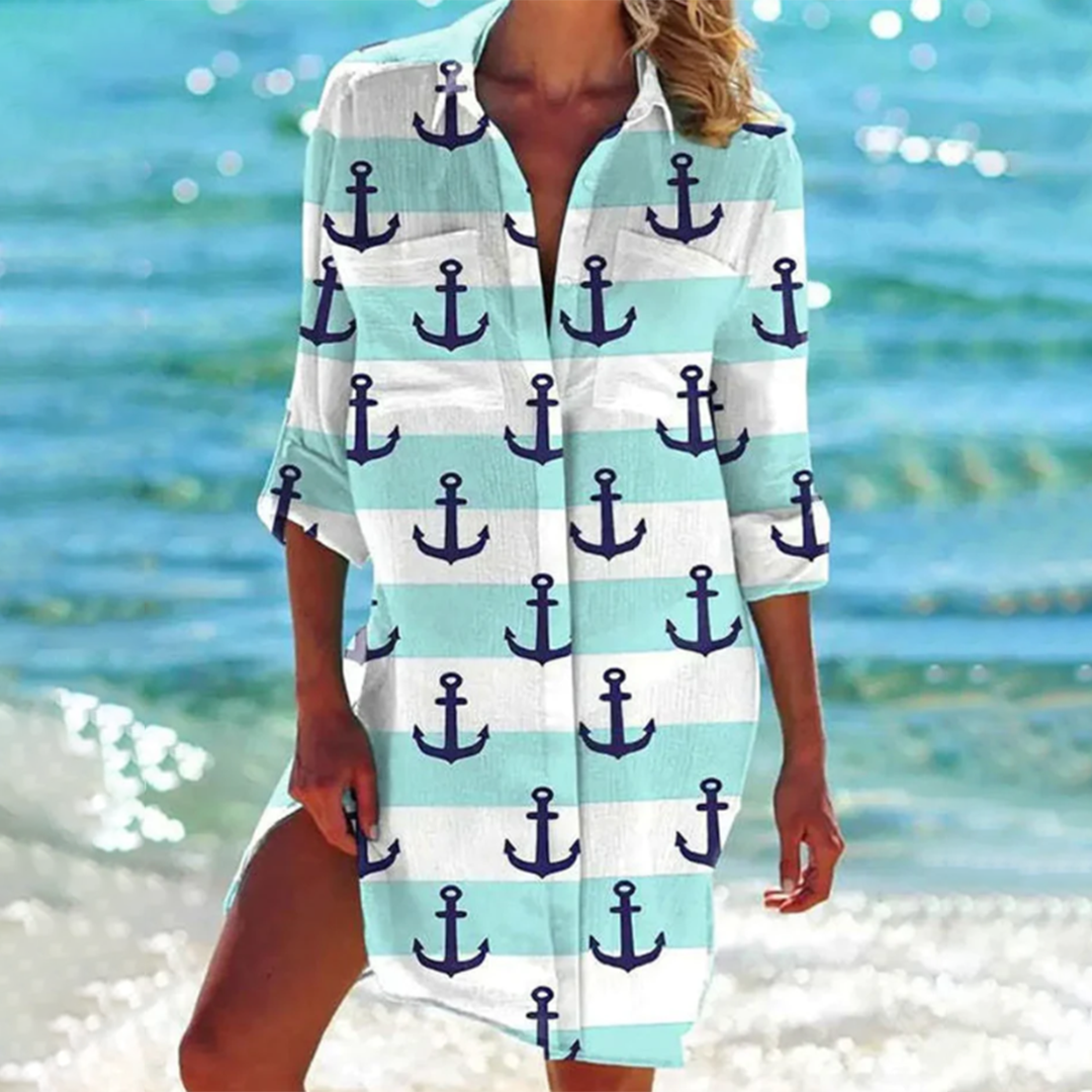 Elisa | Women's Tie Dye Button Front Shirt Dress