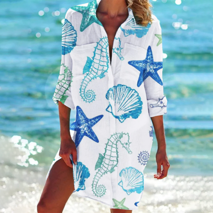 Elisa | Women's Tie Dye Button Front Shirt Dress