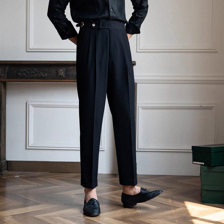 Luca | Men's High Rise Pleated Tailored Trousers