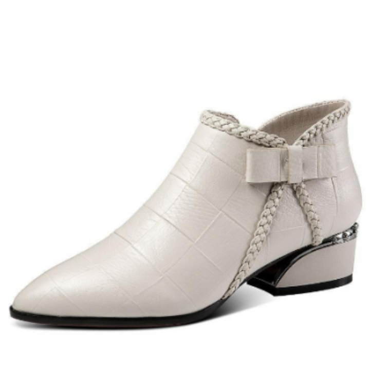 Aria | Women's Textured Leather Side-Zip Ankle Boots