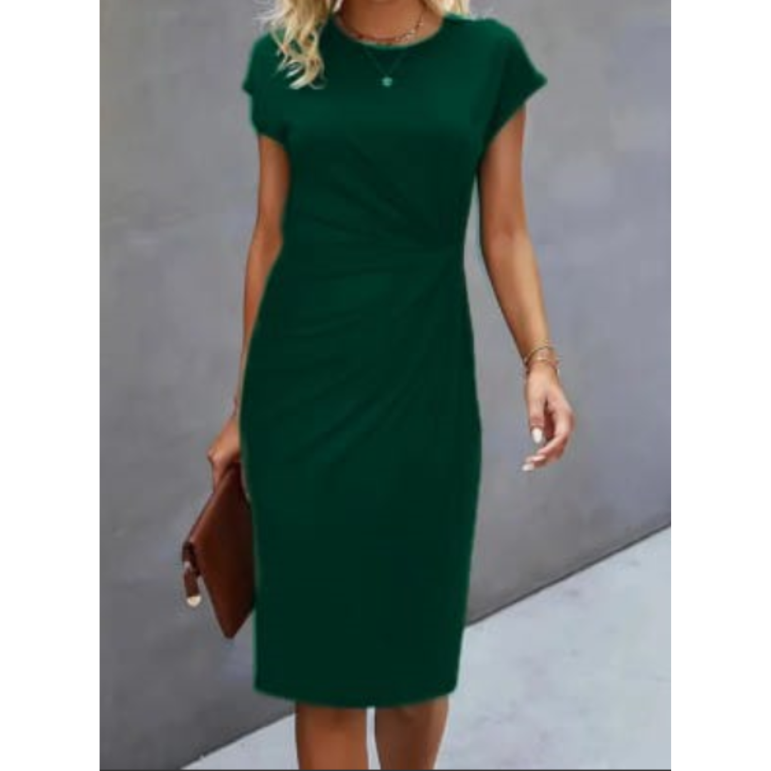 Naomi | Women's Ruched Waist Bodycon Midi Dress