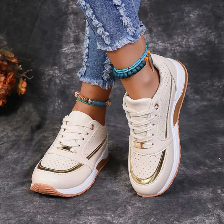 Elena | Women's Breathable Platform Lace-Up Sneakers