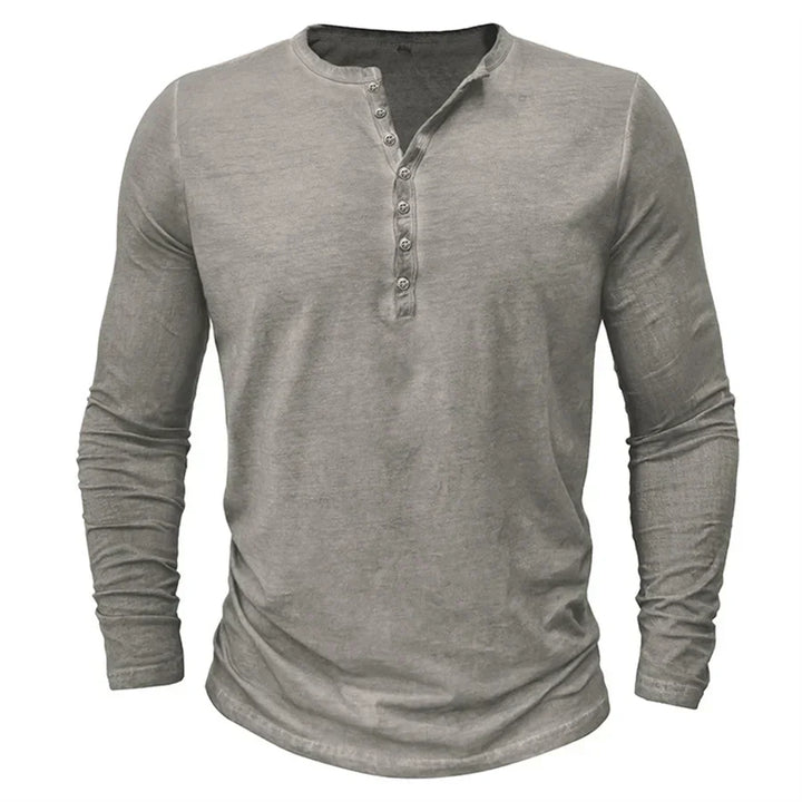 Ethan | Men's Slim-Fit Long Sleeve Henley Shirt