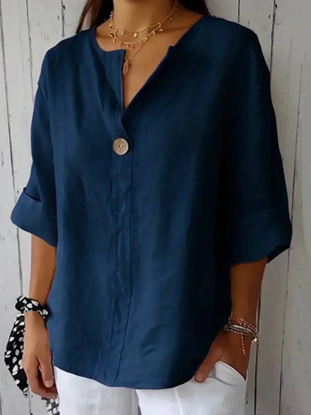Lily | Women's Relaxed Fit Button Front Tunic Top
